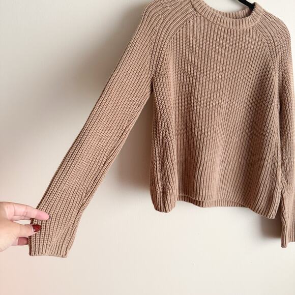 Quince Camel Tan Knit Crewneck Sweater Small Norm Everyday Staple Basic - Picture 2 of 6